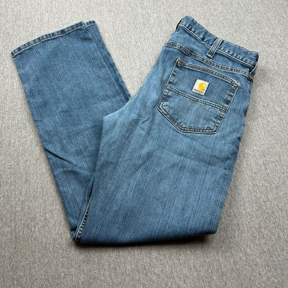 Carhartt Rugged Flex Relaxed Fit Jeans Mens 34x31 Blue Denim Pants BD2804-M - Picture 1 of 16